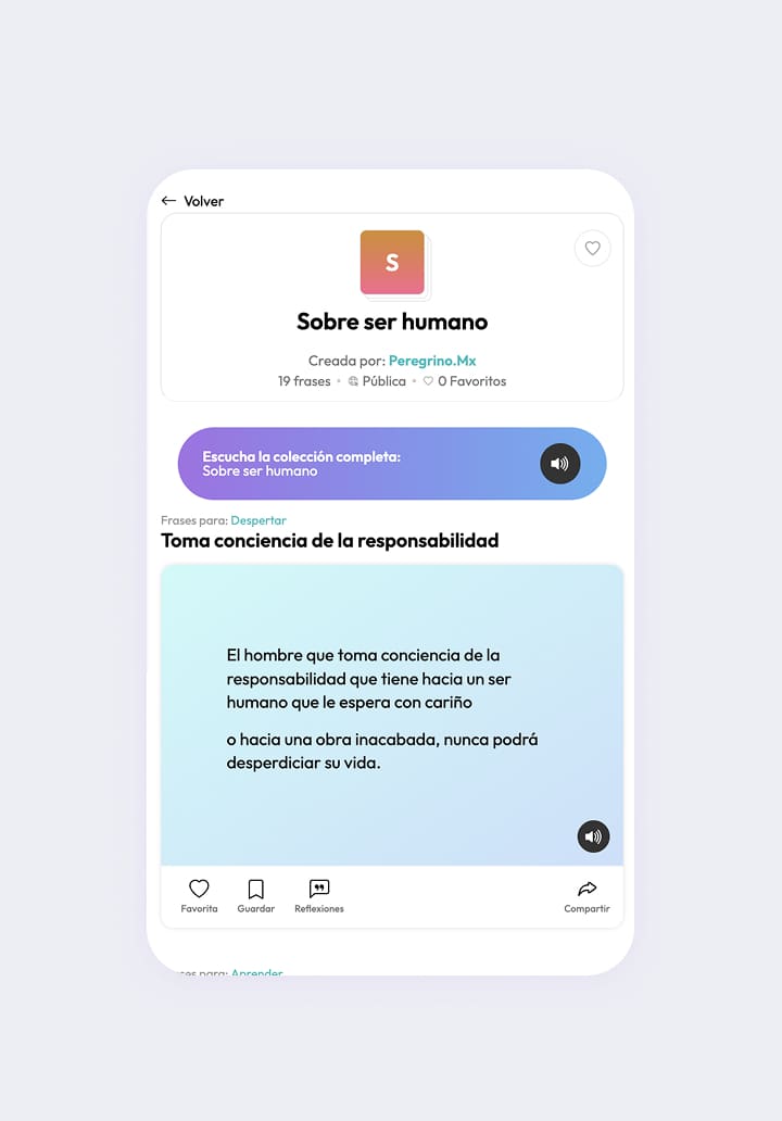 Saved quote collection on mobile